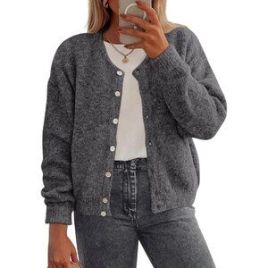 Knit Gray Oversized Cardigan NEW